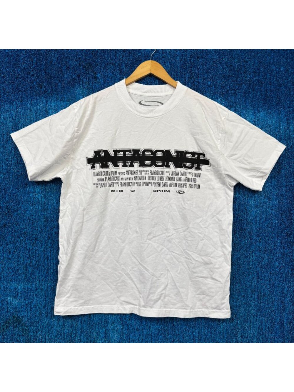 Playboi Carti Antagonist Rap white T-Shirt Size Large